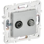 Розетка двойная TV+SAT SKANDY SK-A13S серебр. IEK SK-AF20-O-K23