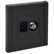 Розетка 2-м TV+RJ45 кат.6 FORTE&PIANO FP137 черн. IEK FP-AK20-2-K02
