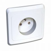 Розетка 1-м СП Этюд 16А IP20 250В без заземл. без защ. шторок бел. SE PC16-001B