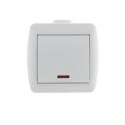 Выключатель 1-кл. ОП Nata 10А IP20 с подсветкой бел. LEZARD 710-0200-111