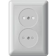 Розетка 2-м СП W59 16А IP20 без заземл. защ. шторки сл. кость SE RS16-254-28