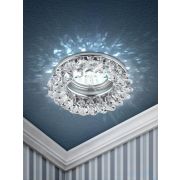 Светильник DK16 CH/WH декор «круглый с мелкими хрусталиками» хром/прозр. ЭРА C0044737
