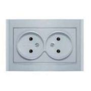 Розетка 2-м СП Бриллиант 16А IP20 без заземл. серебр. UNIVersal 7949766