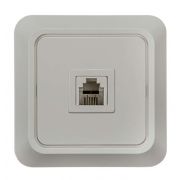 Розетка телефонная 1-м СП Bolleto 7034 16А IP20 бел. ASD / IN HOME 4690612000398