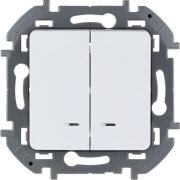 Выключатель 2-кл. Inspiria 10А IP20 250В 10AX с подсветкой/индикацией механизм бел. IEK 673630