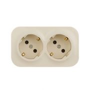 Розетка 2-м ОП Quteo 16А IP20 250В 2х2P+E с заземл. защ. шторки сл. кость IEK 782267