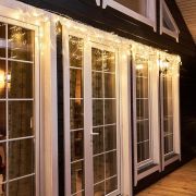 Гирлянда светодиодная «Айсикл» (бахрома) 4.8х0.6м 176LED тепл. бел. 11Вт 230В IP65 провод прозр. Neon-Night 255-146