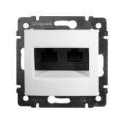 Розетка компьютерная 2-м СП Valena RJ45 кат.5E UTP на захватах механизм бел. IEK 774231