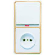 Блок БКВР-214 Бэлла (1-кл. выкл. с инд. + розетка) зол. Кунцево 5818