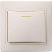 Выключатель 1-кл. СП Кварта 10А IP20 ВС10-1-1-ККм с индикацией крем. GENERICA EVK11-K33-10-DM