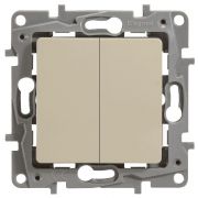 Переключатель 2-кл. СП Etika Plus 10А IP20 250В 10AX безвинтов. зажимы механизм сл. кость IEK 672312