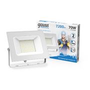 Прожектор светодиодный Elementary 70Вт 6500К IP65 6300лм 175-265В ДО бел. GAUSS 613120370