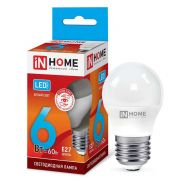 Лампа светодиодная LED-ШАР-VC 6Вт шар 4000К нейтр. бел. E27 570лм 230В IN HOME 4690612020532