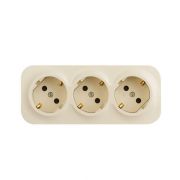 Розетка 3-м ОП Quteo 16А IP20 250В 3х2P+E с заземл. защ. шторки сл. кость IEK 782268