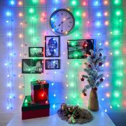 Гирлянда светодиодная «Светодиодный Дождь» 1.5х1.5м 144LED мультиколор 12Вт 230В IP20 с насадками шарики свечение с динамикой провод прозр. Neon-Night 235-049