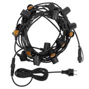 Гирлянда «Белт Лайт» 10м шаг 50см 20 патронов 25Вт IP44 провод каучук черн. Neon-Night 331-331