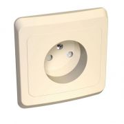 Розетка 1-м СП Этюд 16А IP20 250В без заземл. защ. шторки крем. SE PC16-002K