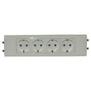 Розетка 4-м СП 8мод. Mosaic 16А IP40 4х2P+N с заземл. с суппортом безвинт. клеммы для кабель-канала DLP механизм бел. Leg 077434