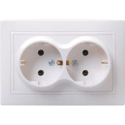 Розетка 2-м СП Кварта РС12-3-КБ 16А IP20 с заземл. без защ. шторок бел. GENERICA ERK24-K01-16-DM