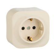 Розетка 1-м ОП Quteo 16А IP20 250В 2P+E с заземл. защ. шторки сл. кость IEK 782250