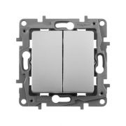 Выключатель 2-кл. СП Etika 10А IP20 250В 10AX авт. зажимы механизм алюм. IEK 672402