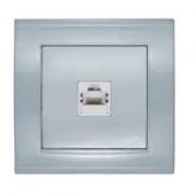 Розетка компьютерная 1-м СП Бриллиант серебр. UNIVersal 7949858
