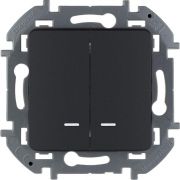 Выключатель 2-кл. Inspiria 10А IP20 250В 10AX с подсветкой/индикацией механизм антрацит IEK 673633