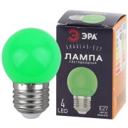 Лампа светодиодная ERAGL45-E27 P45 1Вт шар зел. E27 4SMD для белт-лайт ЭРА Б0049574
