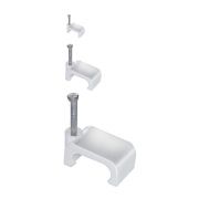 Скоба крепежная плоская с гвоздем d5мм пластик. (уп.100шт) IEK USK21-05-100