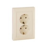 Розетка 2-м СП Valena 16А IP20 2P+E с заземл. немецк. стандарт сл. кость (DIY-упак.) IEK 695616