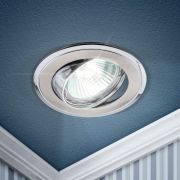 Светильник точечный KL22А SN/CH 50Вт MR16 12В поворотн. литой «двойной контур» сатин никель/хром. ЭРА C0043709