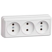 Розетка 3-м ОП Октава 10А IP20 без заземл. бел. GENERICA ERO30-K01-10-DC