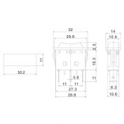 Выключатель клавишн. 250В 10А (3с) «ON-OFF-ON» черн. с нейтралью (RWB-411; SC-791) Rexant 36-2220