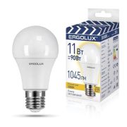Лампа светодиодная LED-A60-11W-E27-3K 11Вт грушевидная 3000К тепл. бел. E27 180-240В ЛОН ПРОМО Ergolux 14458