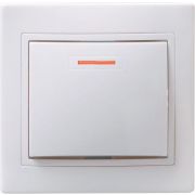 Выключатель 1-кл. СП Кварта 10А IP20 ВС10-1-1-КБ с индикацией бел. GENERICA EVK11-K01-10-DM