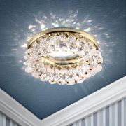 Светильник DK16 GD/WH декор «круглый с мелкими хрусталиками» зол./прозр. ЭРА C0043749