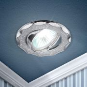 Светильник точечный DK17 CH/SH SL 50Вт MR16 12В декор «звезда со стекл. крошкой» хром./серебр. ЭРА C0043755