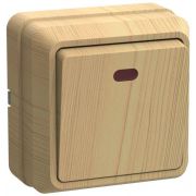 Выключатель 1-кл. ОП Октава 10А IP20 ВС20-1-1-ОС с индикацией сосна GENERICA EVO11-K03-10-DC