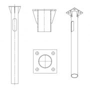 Деталь фундамента закладная для ОГКф-4 UMECON МК 90150 ФМ-0.108-1.0-140(10) фланец 190х190 грунт