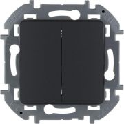 Выключатель 2-кл. Inspiria 10А IP20 250В 10AX механизм антрацит IEK 673623