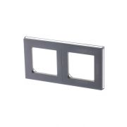 Рамка Levit 2п сталь/дым. черн. ABB 2CHH015020A6069