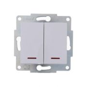 Выключатель 2-кл. 1п СП Karina 10А IP20 с подсветкой механизм бел. LEZARD 707-0288-112