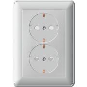 Розетка 2-м СП W59 16А IP20 с заземл. защ. шторки в сборе шампань SE RS16-255-48