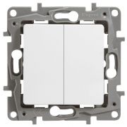 Переключатель 2-кл. СП Etika Plus 10А IP20 250В 10AX безвинтов. зажимы механизм бел. IEK 672212