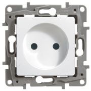 Розетка 1-м СП Etika 16А IP20 250В 2P без заземл. немецк. стандарт винтов. клеммы механизм бел. IEK 672220