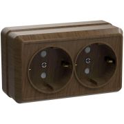 Розетка 2-м ОП Октава РС22-3-ОД 16А IP20 с заземл. дуб GENERICA ERO21-K04-16-DC