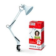 Светильник настольный СНС 13Б 60Вт E27 230В под лампу на струбцине бел. (кор.) IN HOME 4690612012728