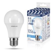 Лампа светодиодная LED-A60-11W-E27-4K 11Вт грушевидная 4500К бел. E27 180-240В ЛОН ПРОМО Ergolux 14459