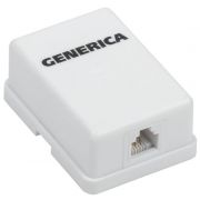Розетка телефонная 1-м ОП RJ12 кат.3 UTP GENERICA CS2-3C03U-12-G