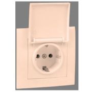 Розетка 1-м СП Валенсия 16А с заземл. с крышкой защ. шторки крем. PROxima EKF EWV10-124-20